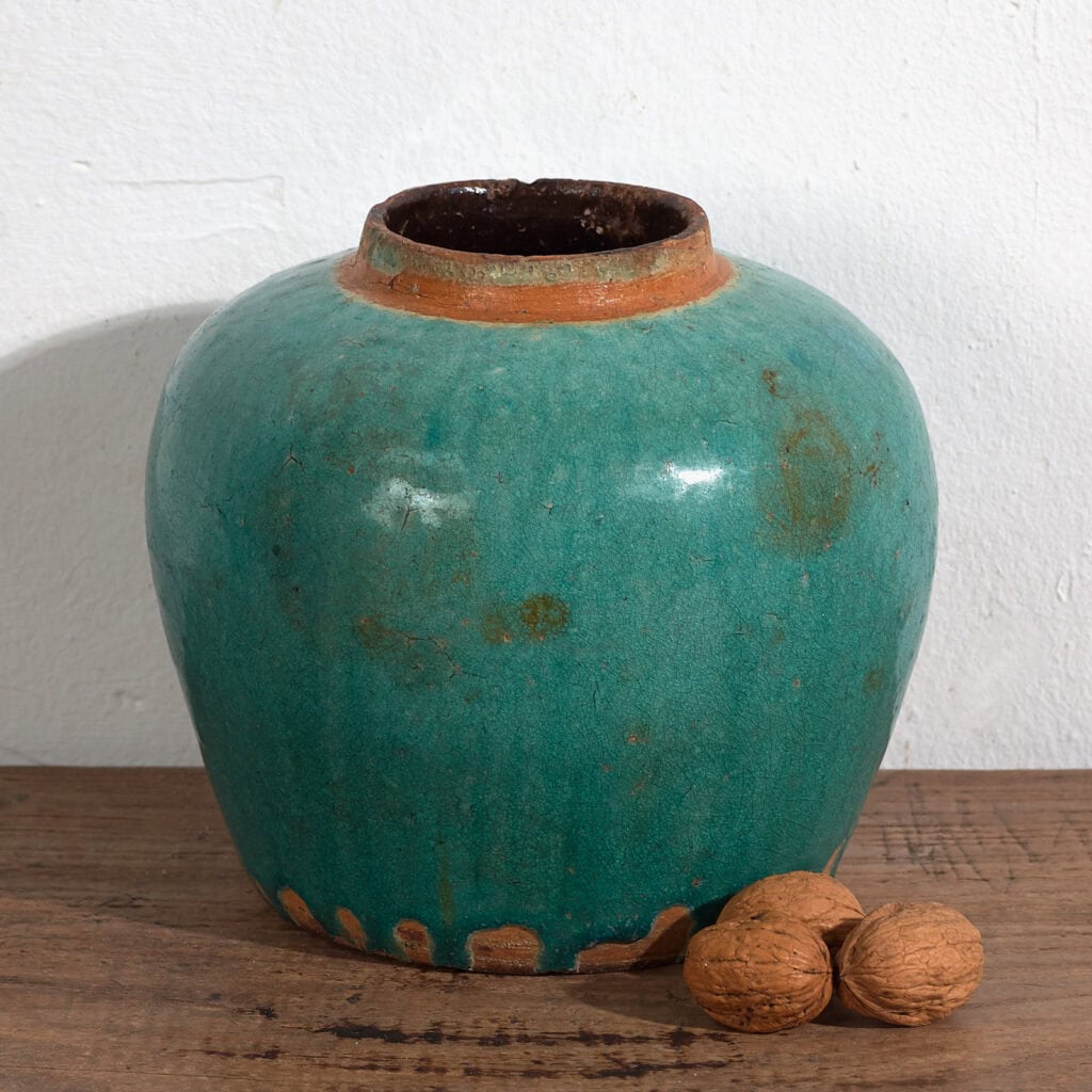 Antique turquoise green vase (c.1820) #44