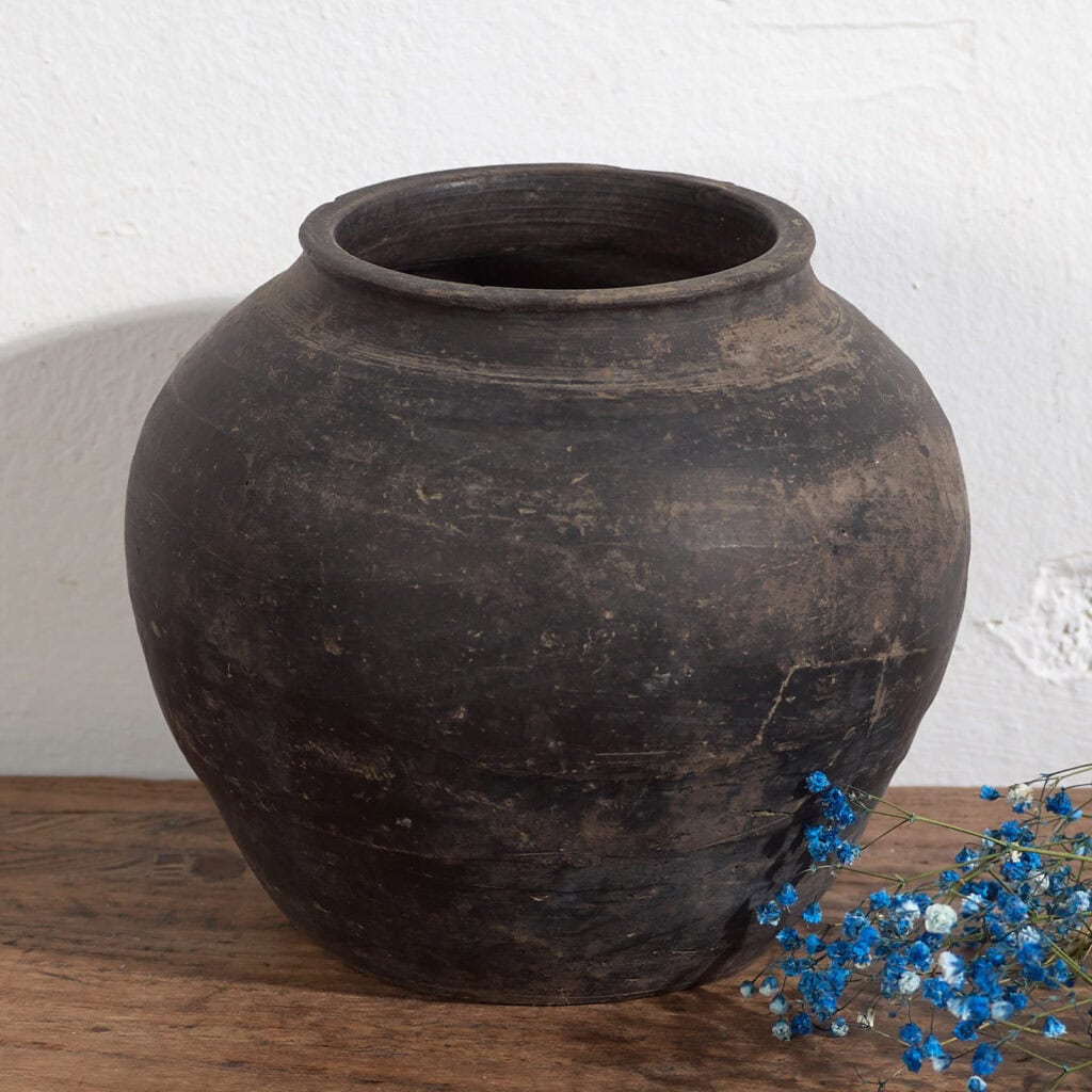 Jarrón antiguo de cerámica de estilo wabi sabi (c.1900) #4