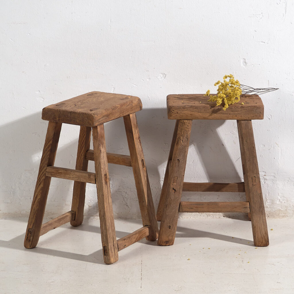 Pareja de antiguos taburetes (c.1900). Conjunto de 2 piezas #6