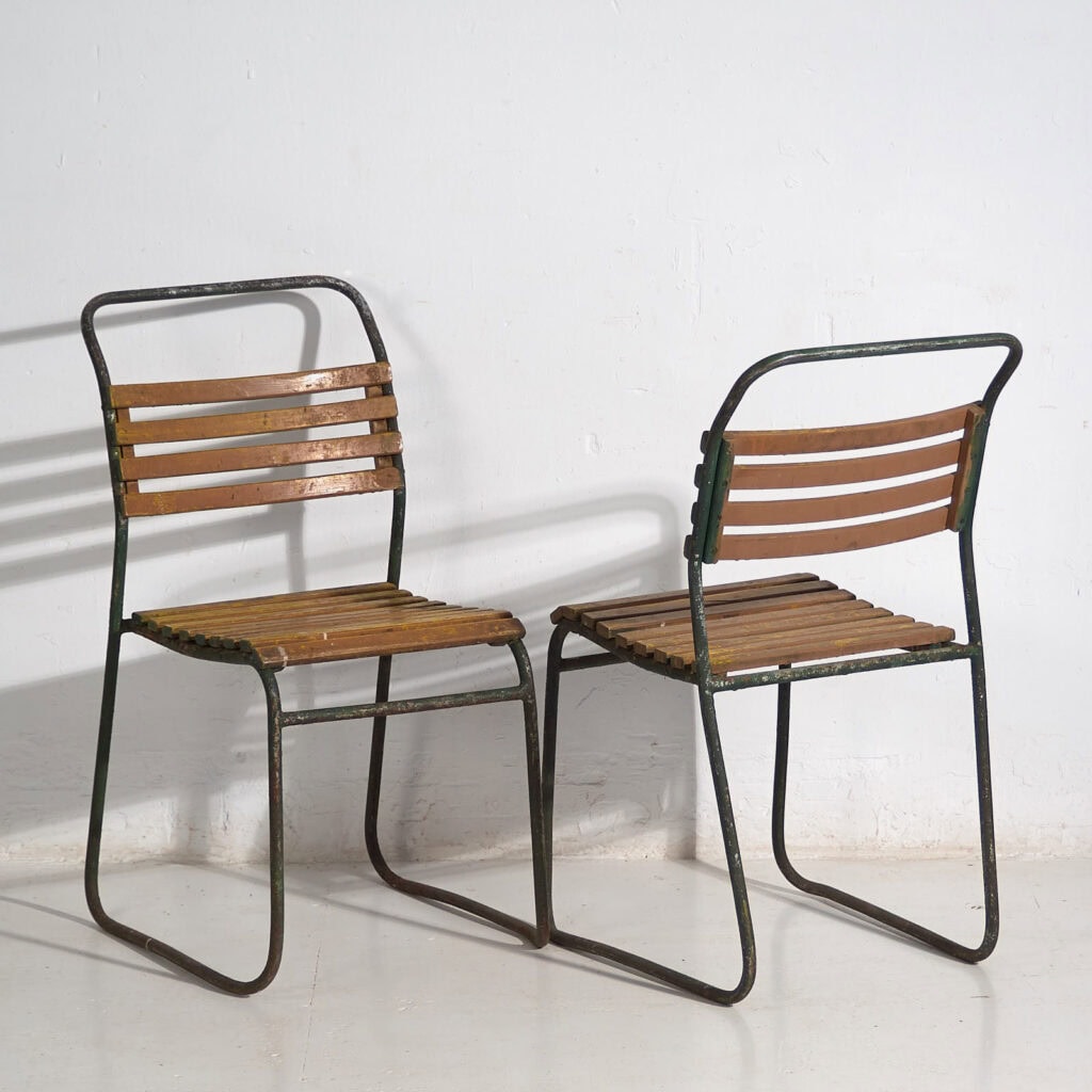 Sillas de jardín antiguas (c.1920). Conjunto de 2 piezas #32