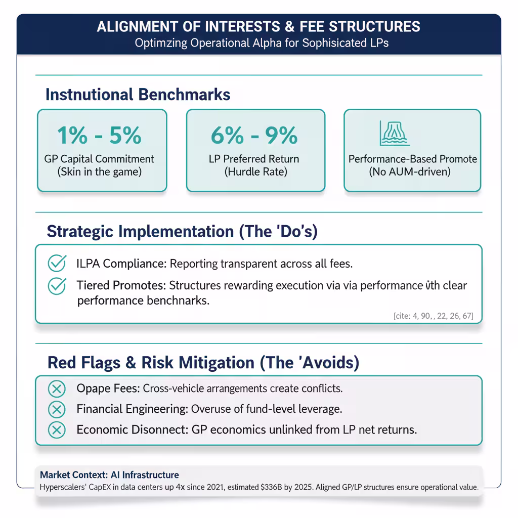 Institutional alignment benchmarks for General Partner real estate funds in Miami – GP capital commitment, LP preferred return, and performance-based promote.