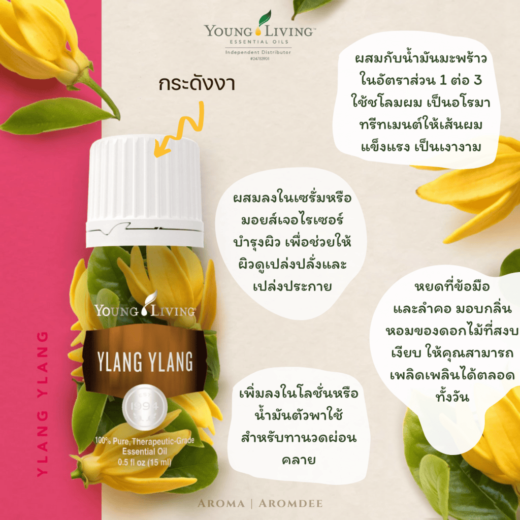 วิธีใช้น้ำมันหอมระเหยกระดังงา ylang ylang essential oil