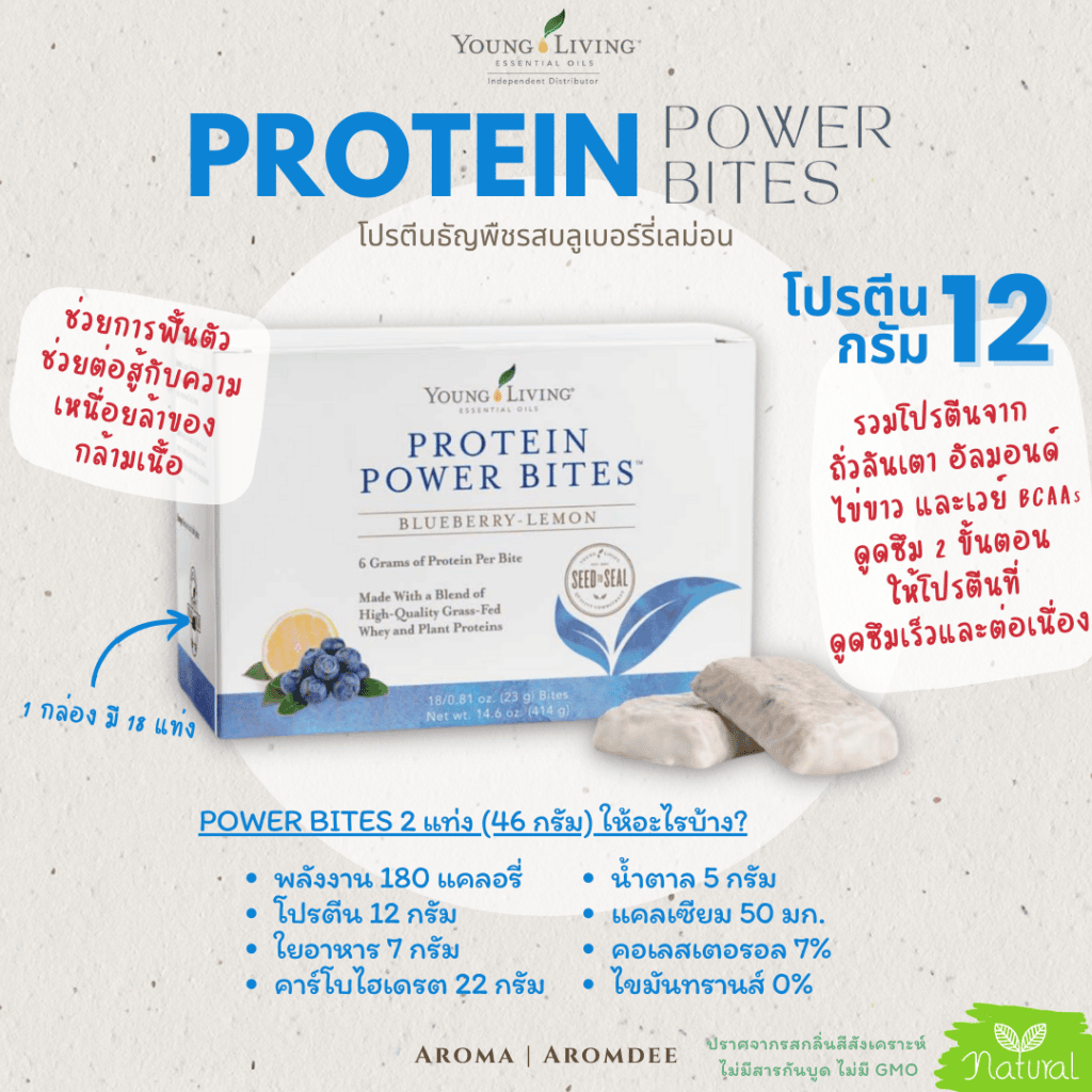 รีวิวสินค้า young living protein power bites โปรตีนบาร์ธัญพืช