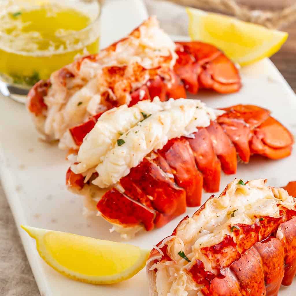 Boiled Lobster Tails With Garlic Lemon