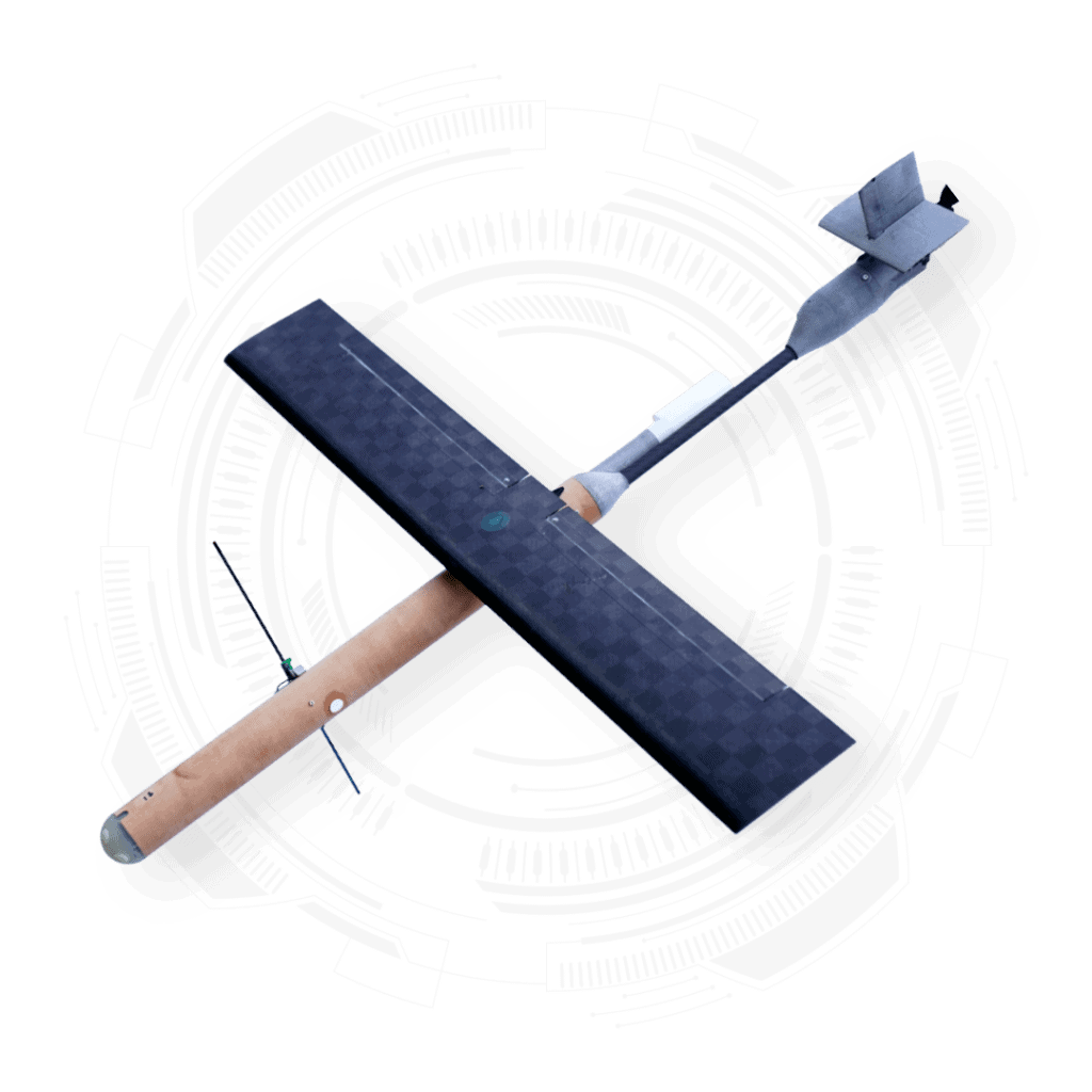 S0 Air-Deployed UAS On a white background with graphic overlay