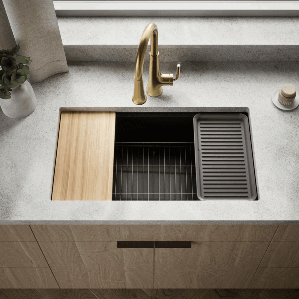 KOHLER BILLINGS UNDERMOUNT SINGLE BOWL WORKSTATION KITCHEN SINK