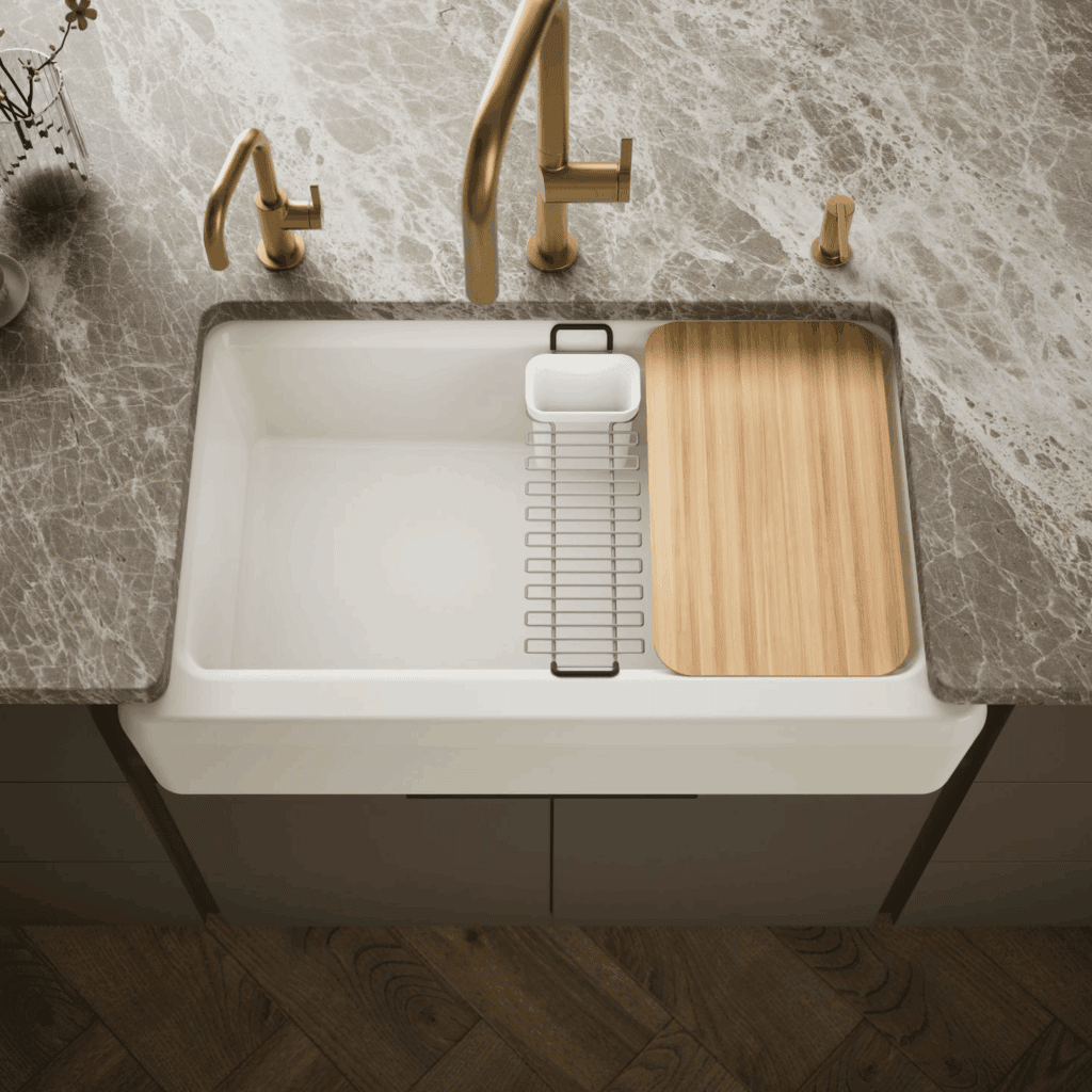 KOHLER RIVERBY UNDERMOUNT SINGLE BOWL FARMHOUSE WORKSTATION KITCHEN SINK