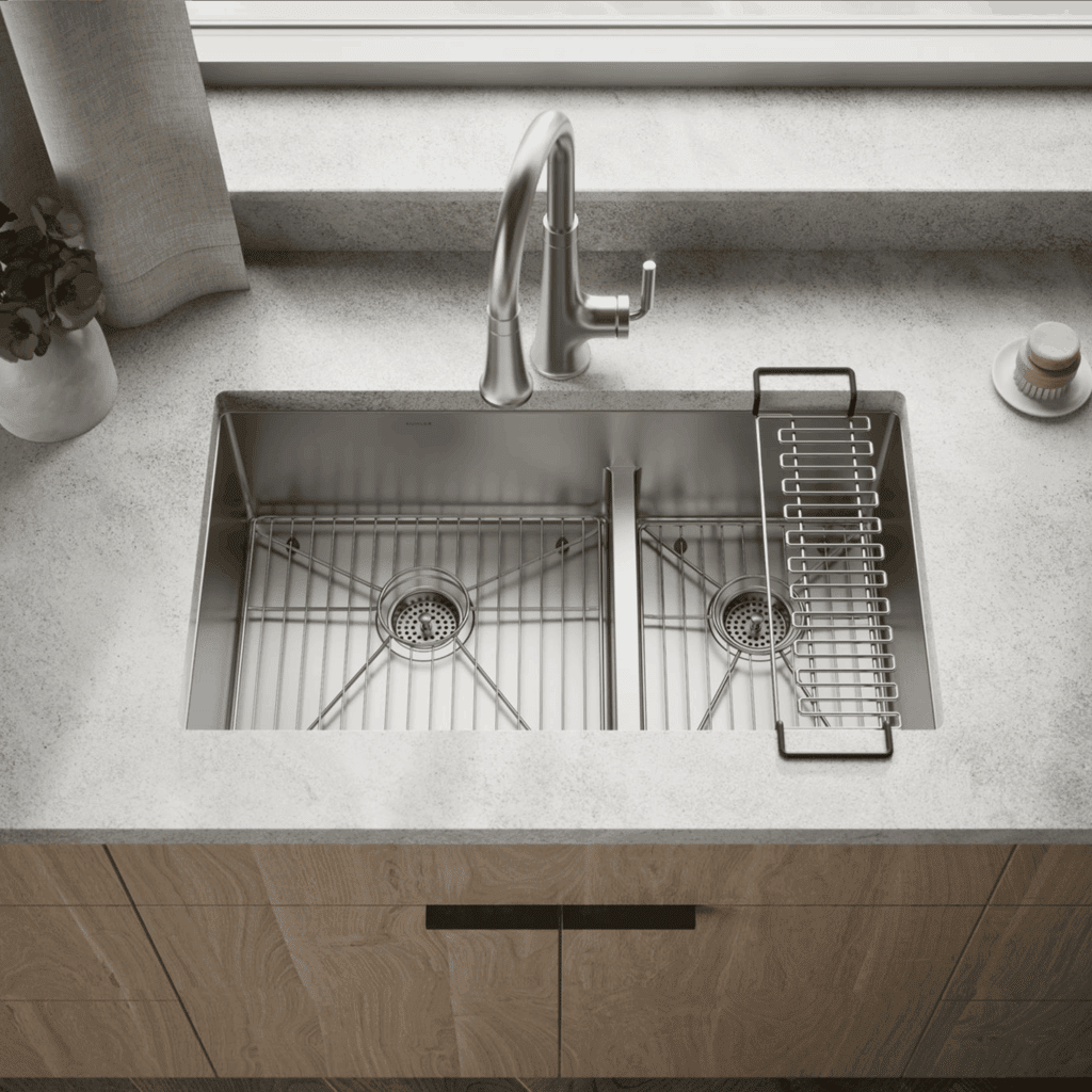 KOHLER Strive Smart Divide Undermount double bowl kitchen sink
