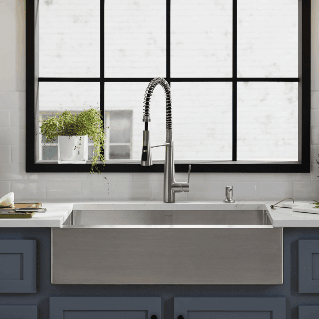 KOHLER STRIVE UNDERMOUNT SINGLE BOWL STAINLESS STEEL FARMHOUSE KITCHEN SINK