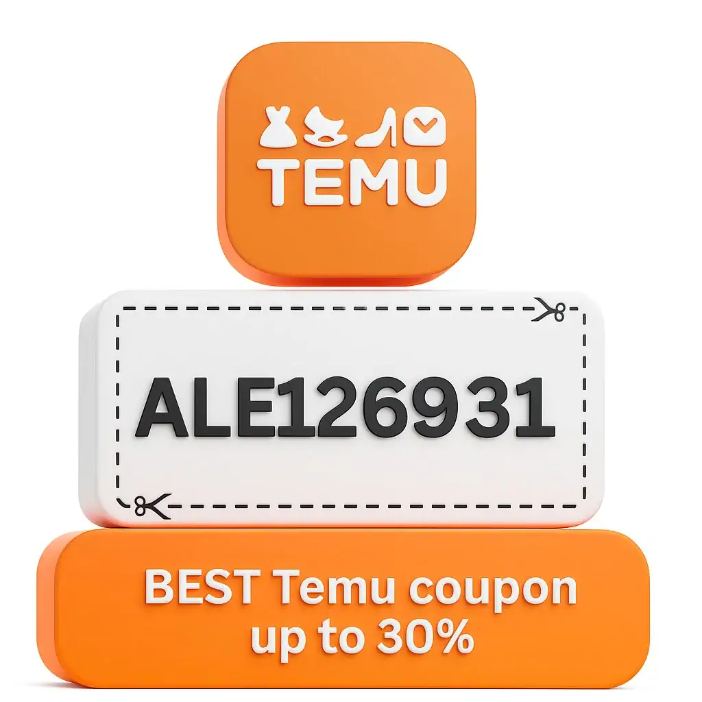 Exclusive Temu promo code 2026 with 30 percent discount for your first order in temu August
