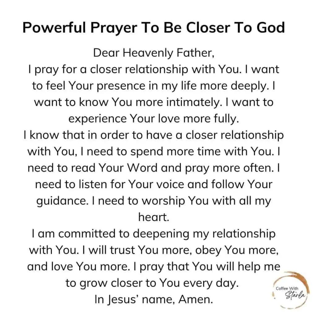 Prayer for a closer relationship with God