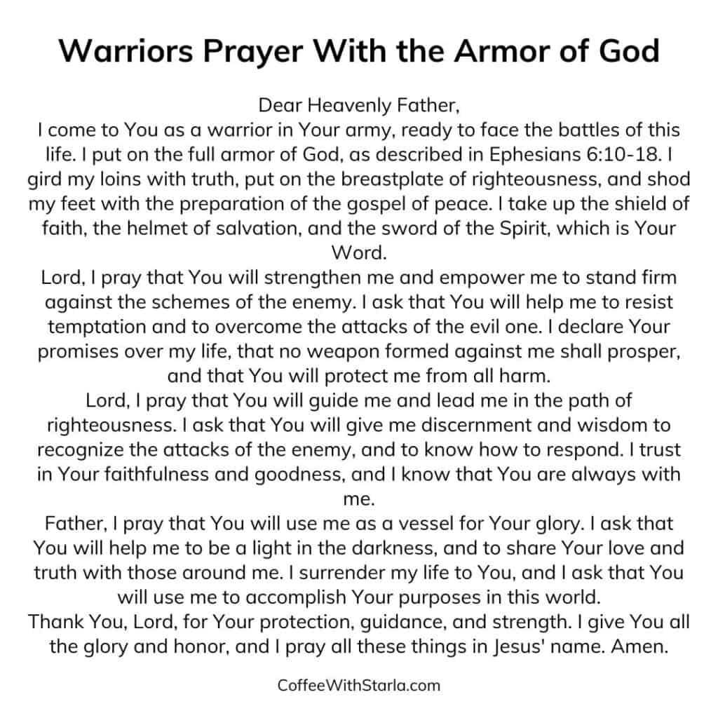 20 Warfare Prayer Points With Scriptures PDF - Coffee With Starla