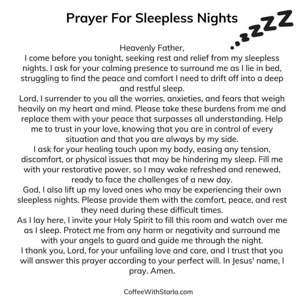 9 Prayers For Sleepless Nights + Prayer Points Coffee With Starla