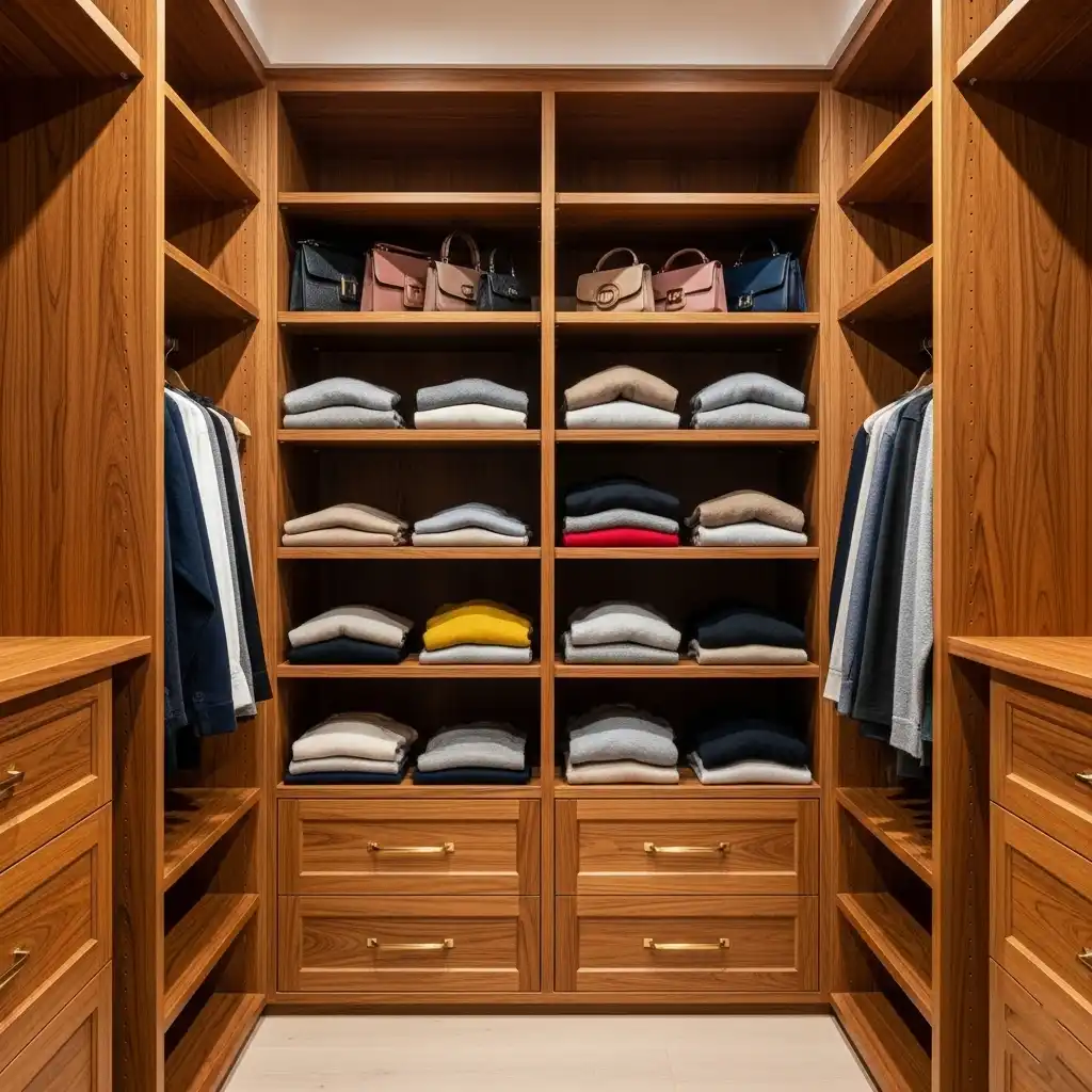 Teak Built-In Shelving