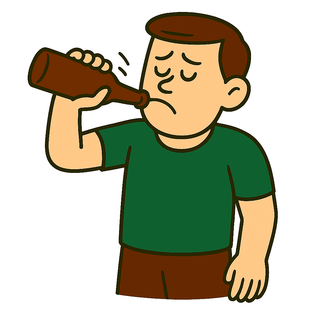 Illustration der Redewendung "sich die Kante geben"
