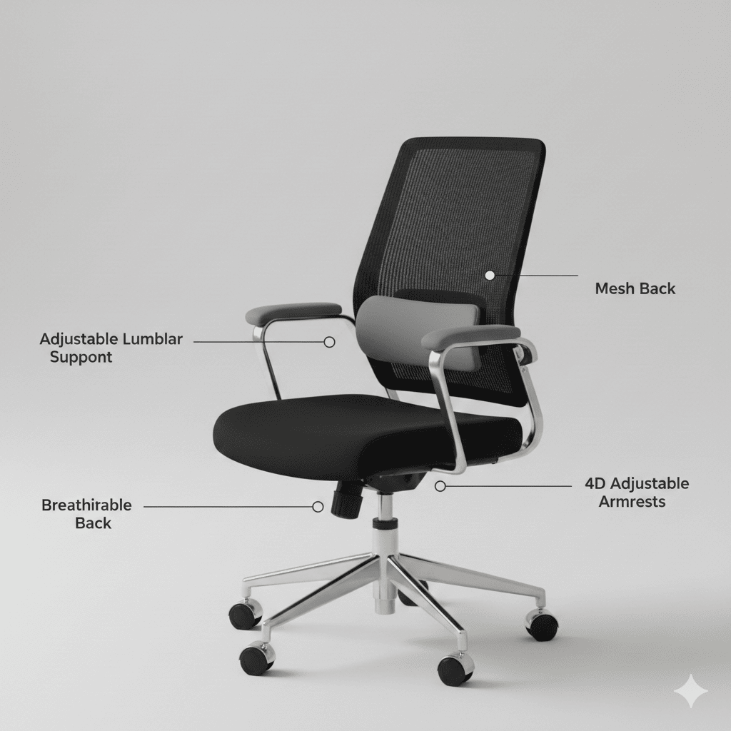 Best Office Chairs for Digital Marketers, Office chair for work from home,
Ergonomic office chair,
Best office chair in India,
Office chair for long working hours.