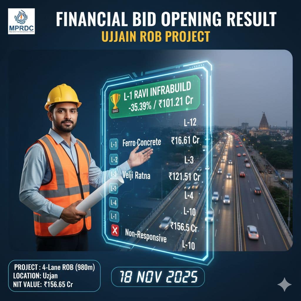 Financial Bid Result Announced for 4-Lane ROB Project in Ujjain (18 Nov ...