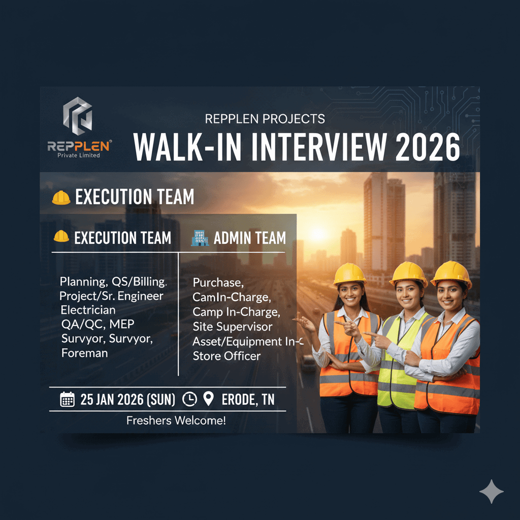 REPPLEN PROJECTS Private Limited Walk-In Interview 2026 | Multiple ...