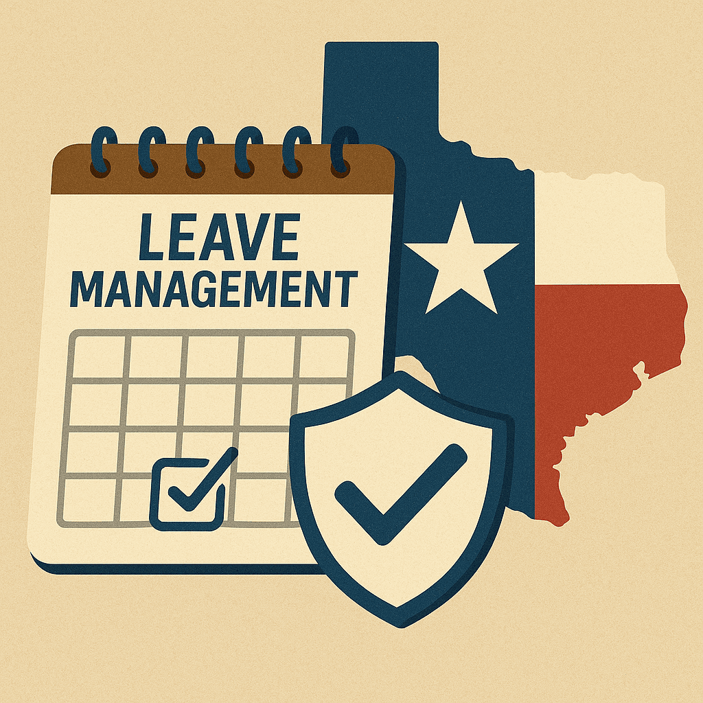 a graphic that illustrates effective leave management for Texas businesses.
