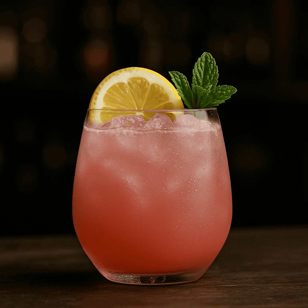 Raspberry vodka punch with lemon and mint, winter vodka drink