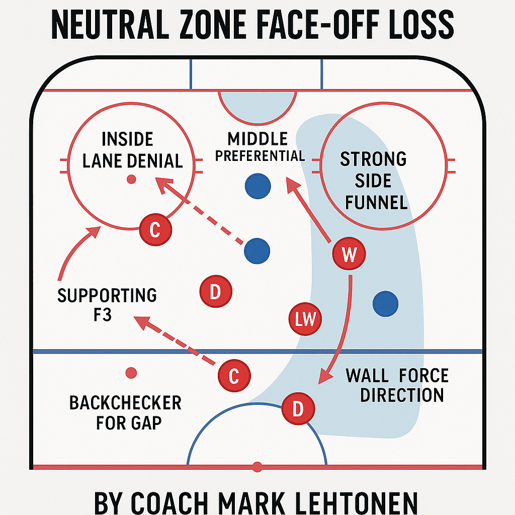 Neutral Zone Face-Off Loss - Lane Denial & Pressure Triggers