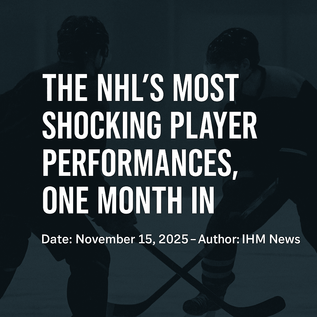 NHL One-Month Shock Meter | IHM Performance Metrics
