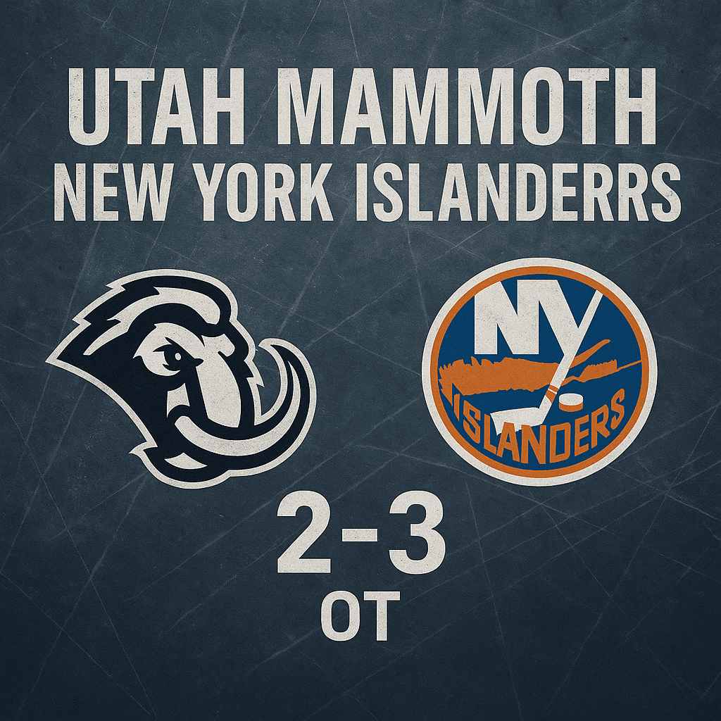 Utah Mammoth 2-3 New York Islanders (OT) - NHL Game Recap | IHM News