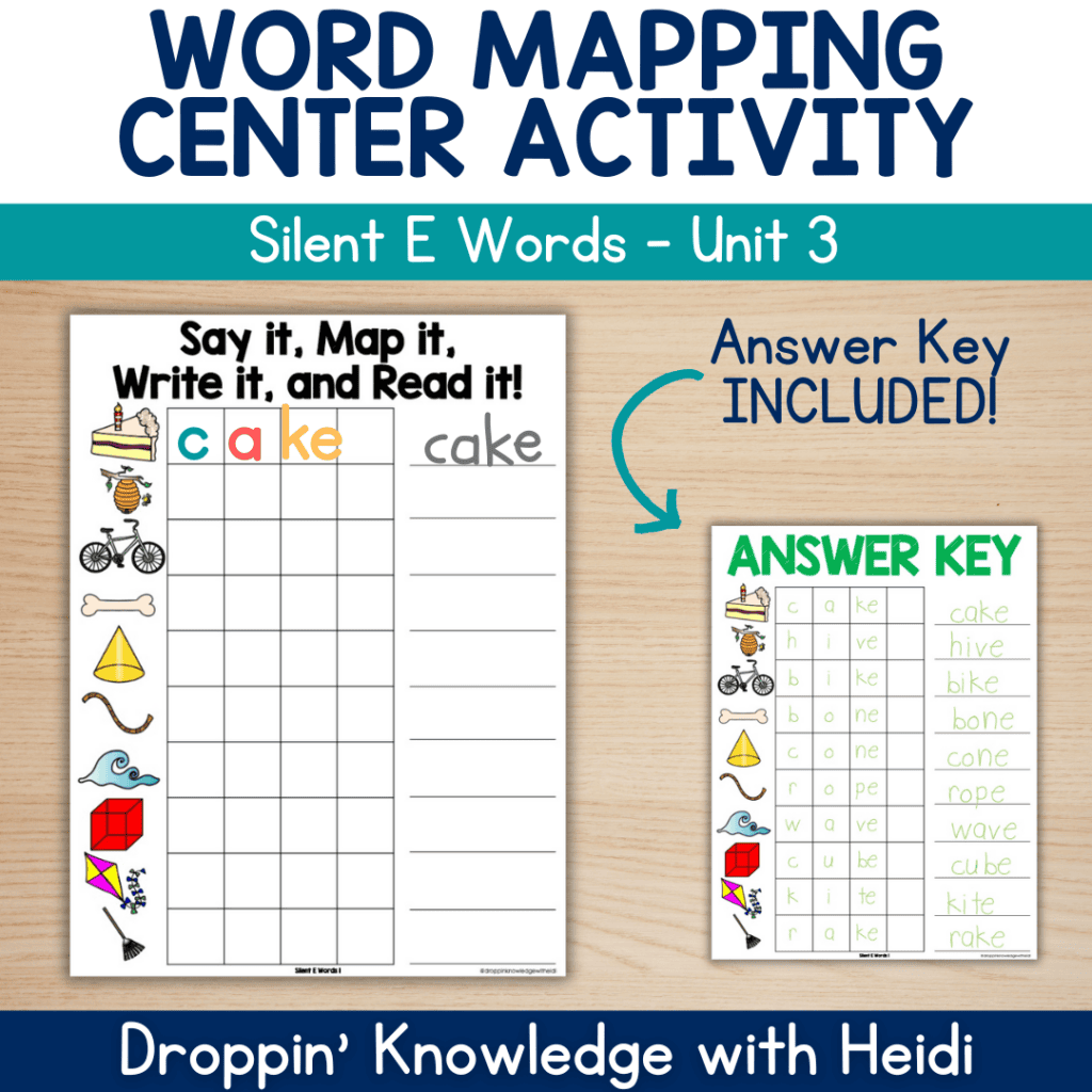 Word Mapping Center - SILENT E