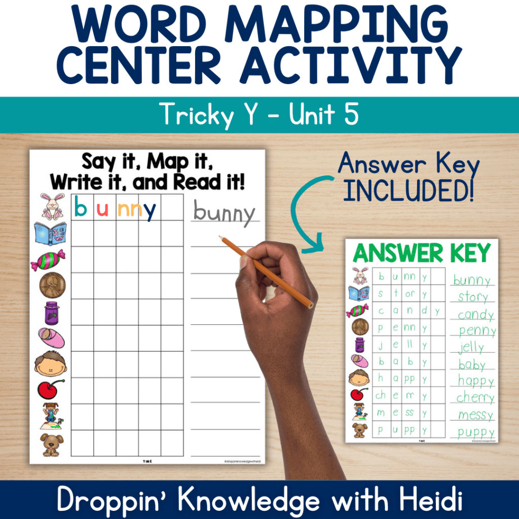 Word Mapping NO PREP Centers - TRICKY Y