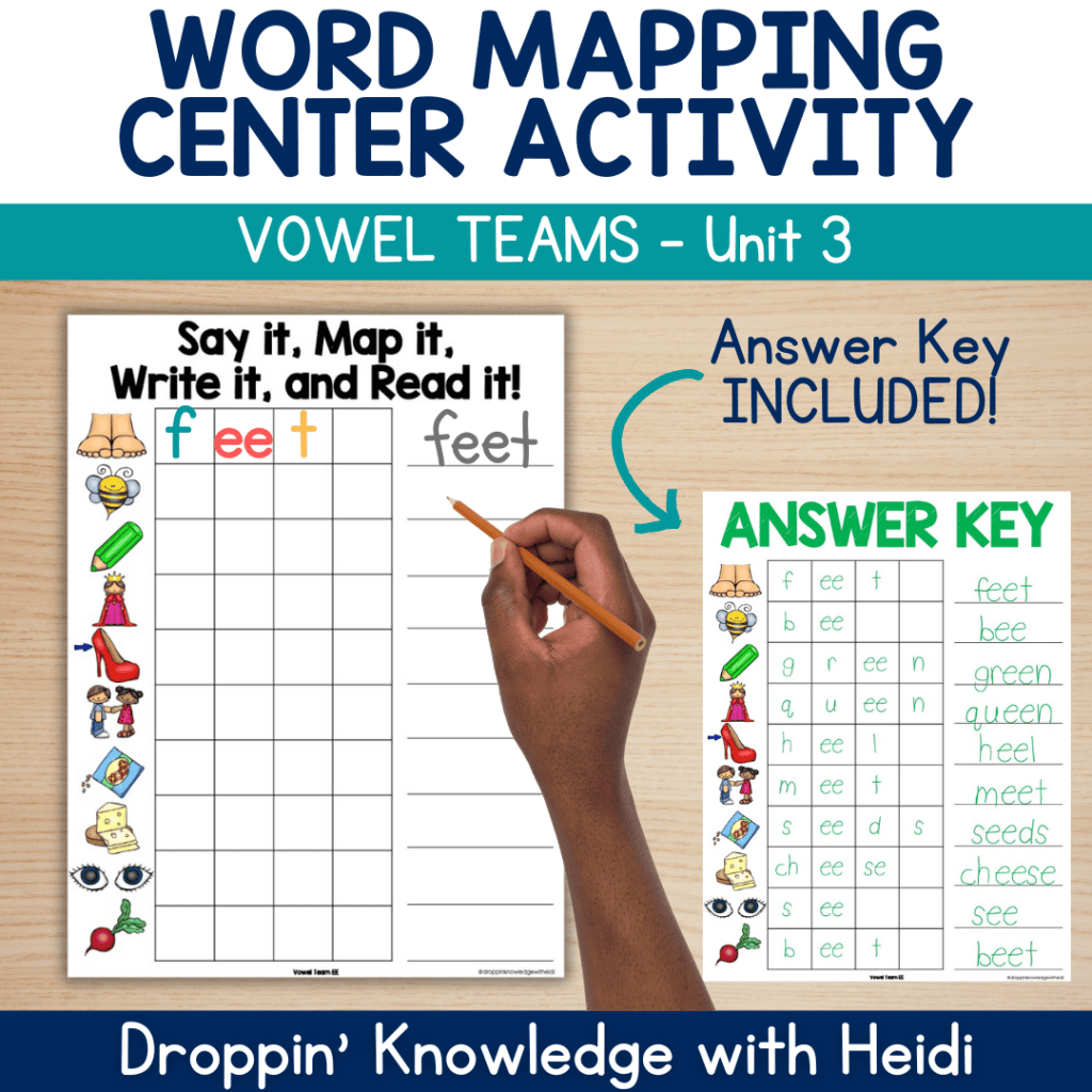 Word Mapping NO PREP Center - Vowel Teams