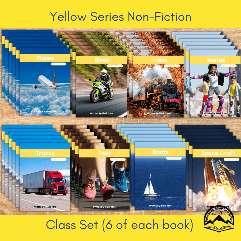 Decodable Adventure Series - Yellow Non-Fiction Class Set - CVCE & Vowel Teams
