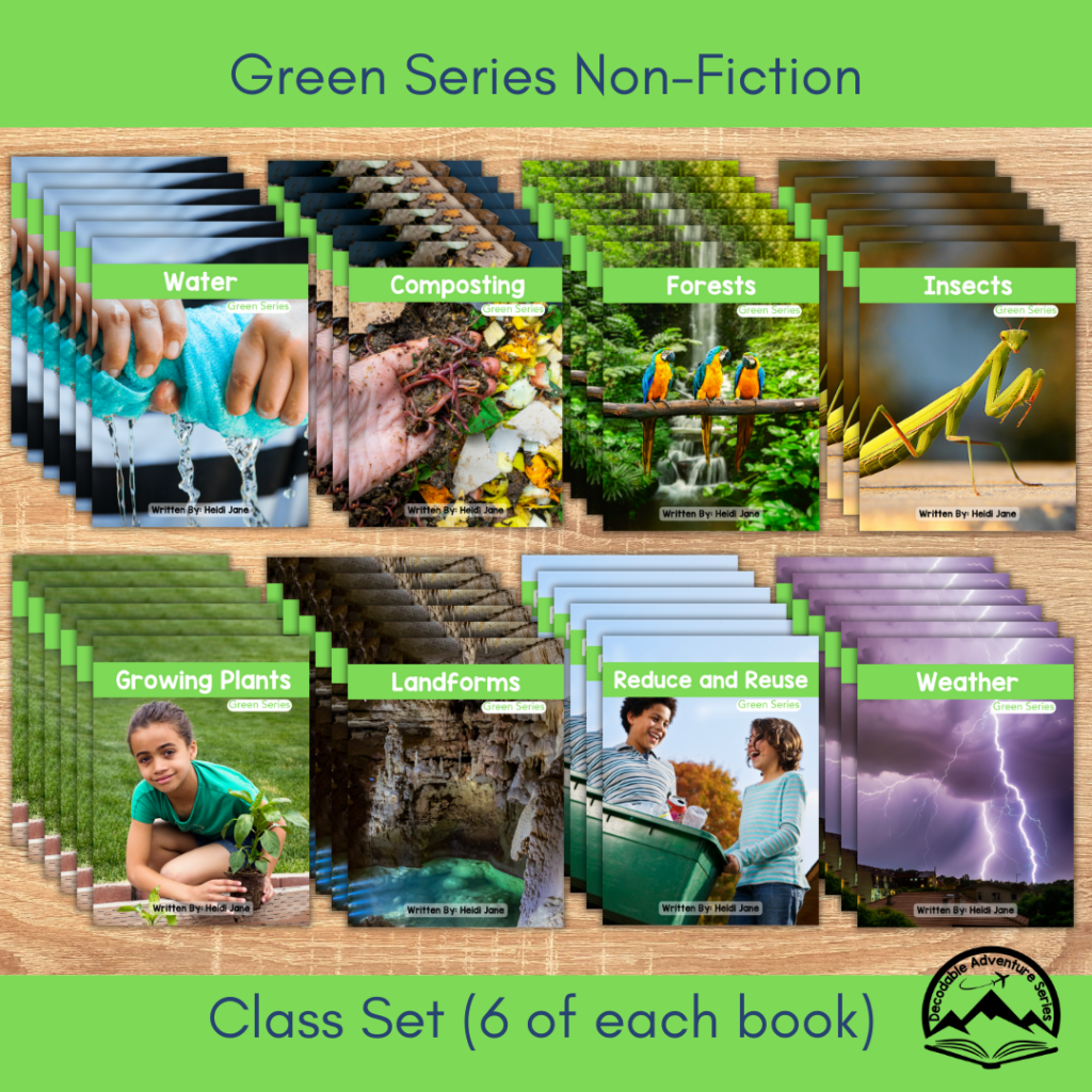 Decodable Adventure Series - Green Non-Fiction Class Set - Vowel R (Bossy R)
