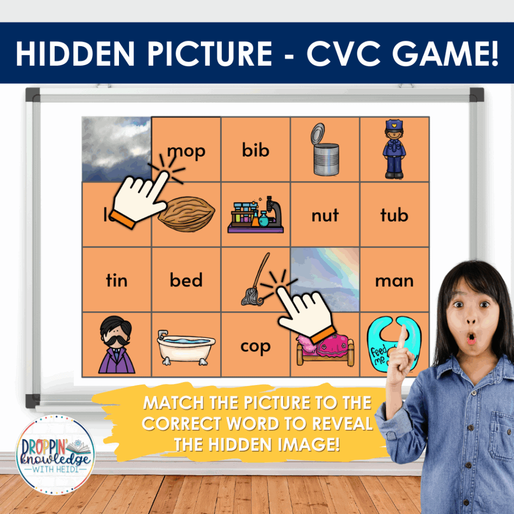 Hidden Picture - CVC Word Decoding Game!