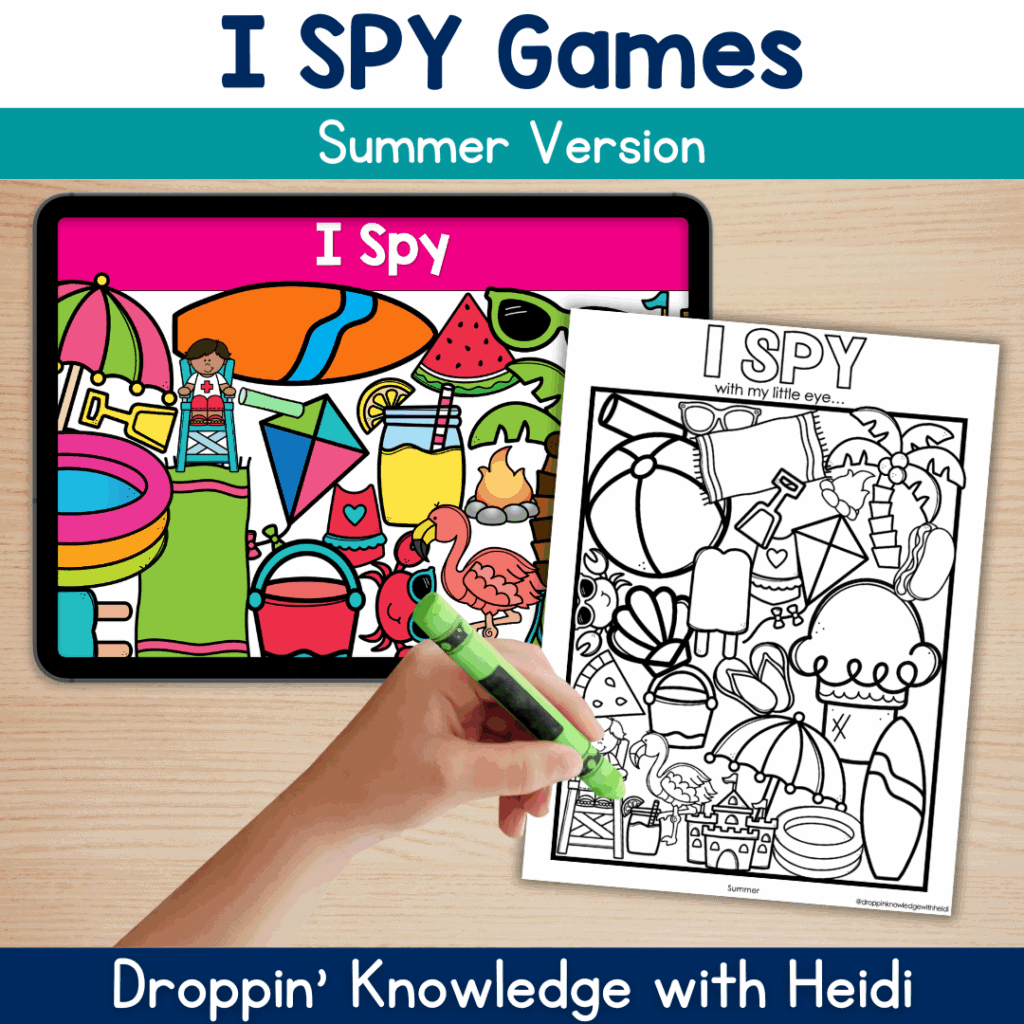 I SPY Game for Phonemic Awareness - Beginning Ending Sounds Syllables Rhyming