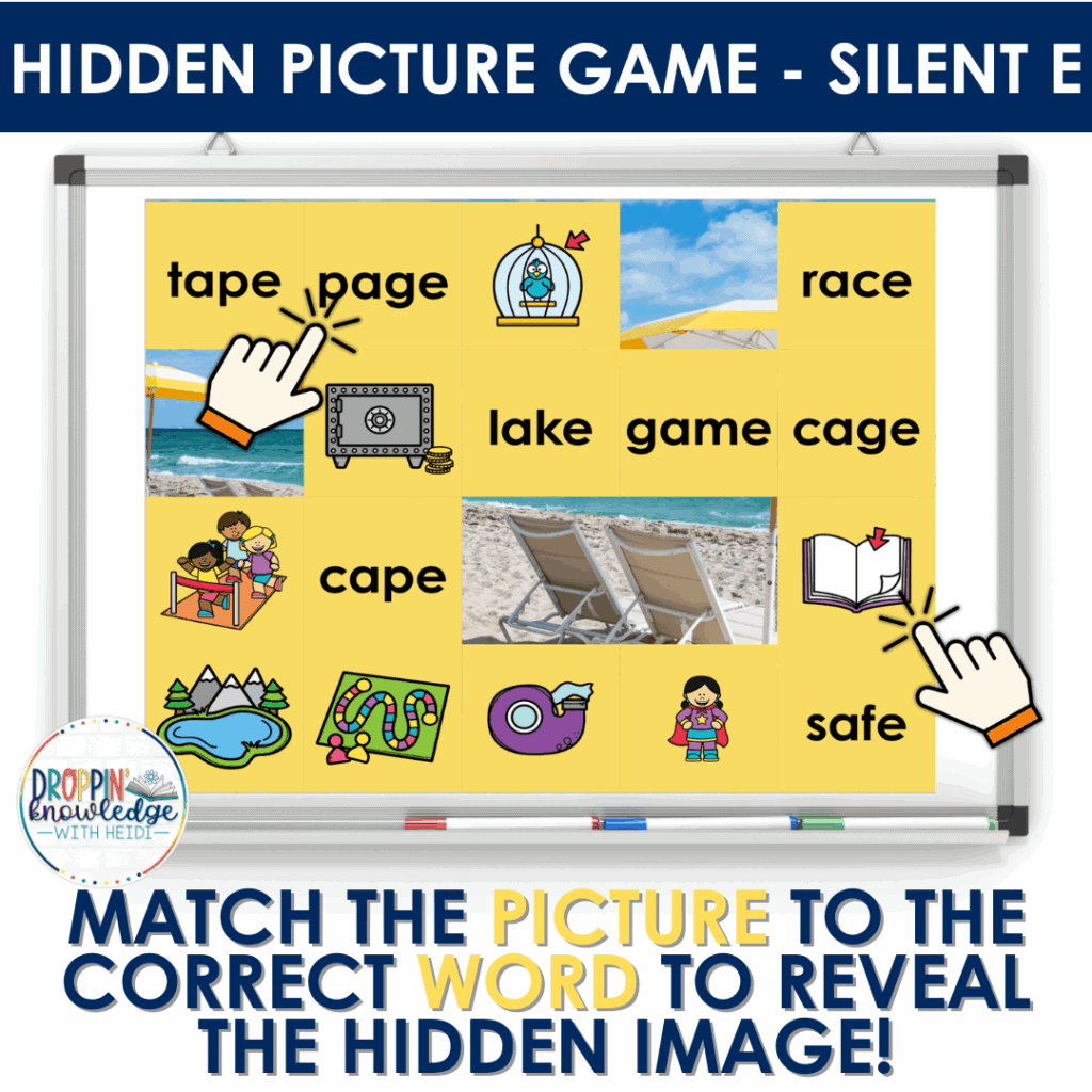 Hidden Picture - SILENT E CVCE Decoding Game!