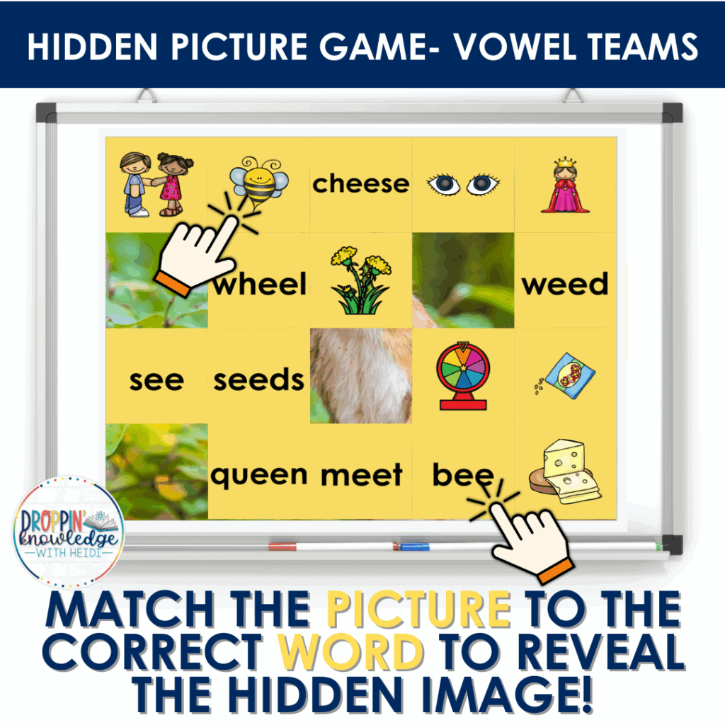 Hidden Picture - VOWEL TEAMS Decoding Game! - Phonics Google Slides No Prep
