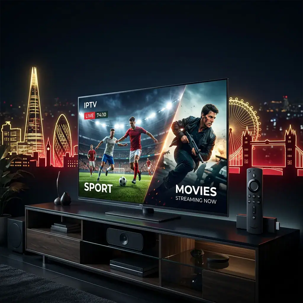 Premium IPTV UK subscription with 40,000+ live TV channels and 200,000+ movies & TV series for customers in London and across the UK.