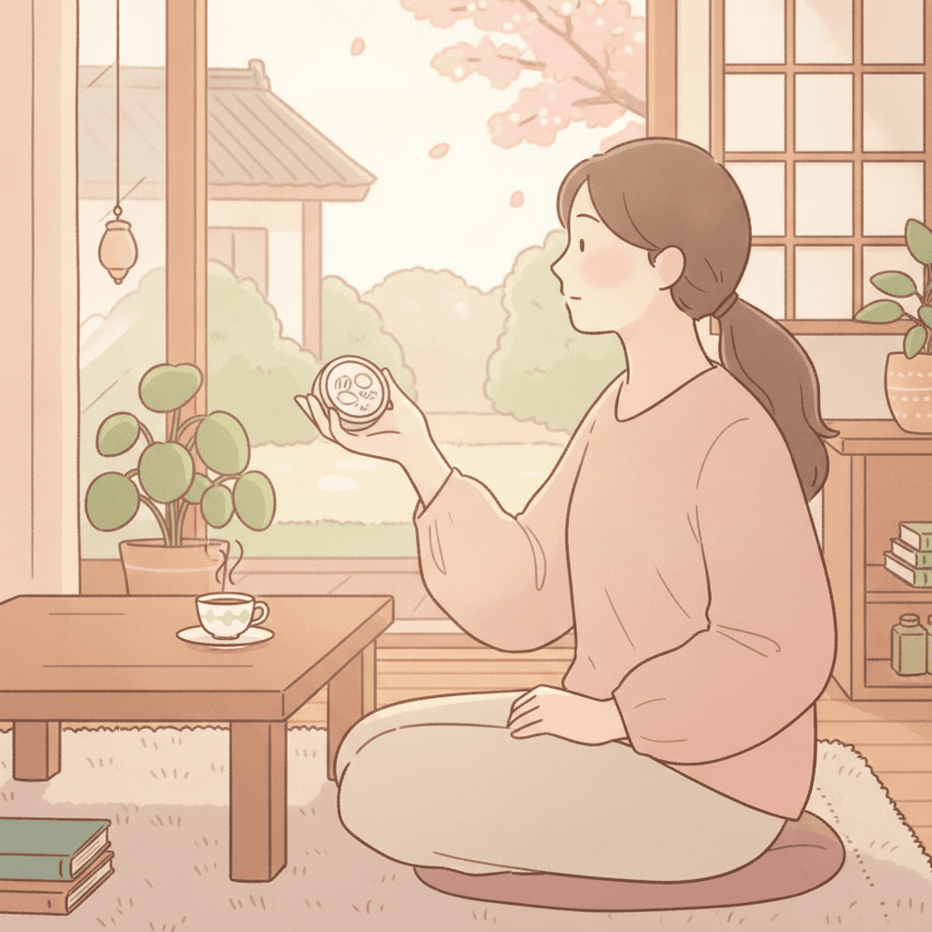温湿度計を手に持って首をかしげている人のシルエットのイラスト