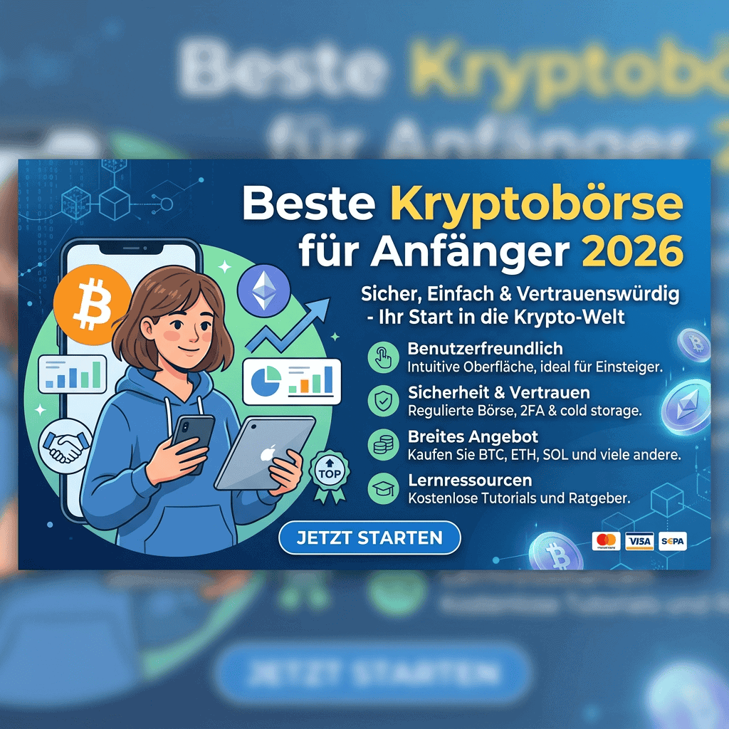 Beste Kryptobörse für Anfänger 2026: Bitget mit Code krypto30 – 30% Rabatt, MiCA-reguliert, deutsche Oberfläche