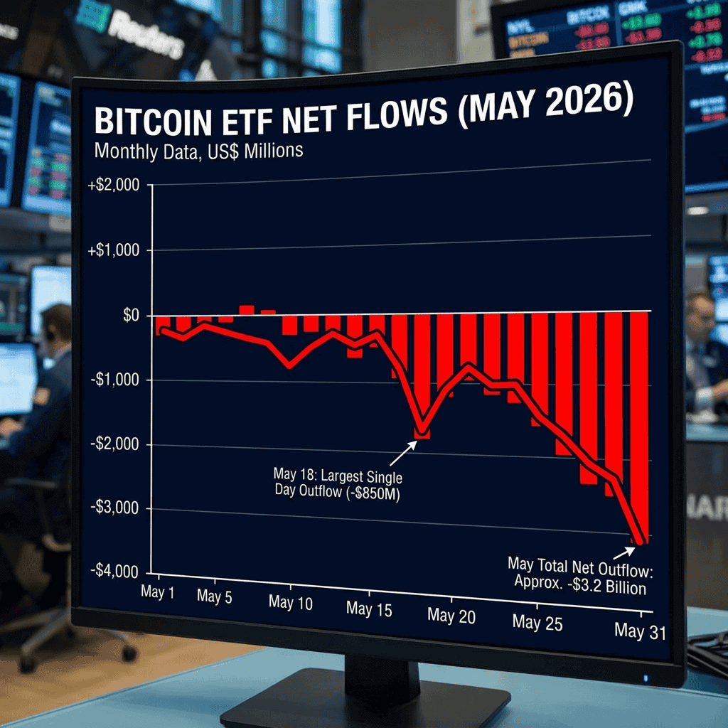 Bitcoin ETF Abflüsse Mai 2026:1,8 Milliarden Dollar in 5 Tagen