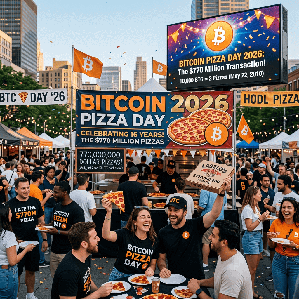 Bitcoin Pizza Day 2026:770 Millionen Dollar für 2 Pizzen