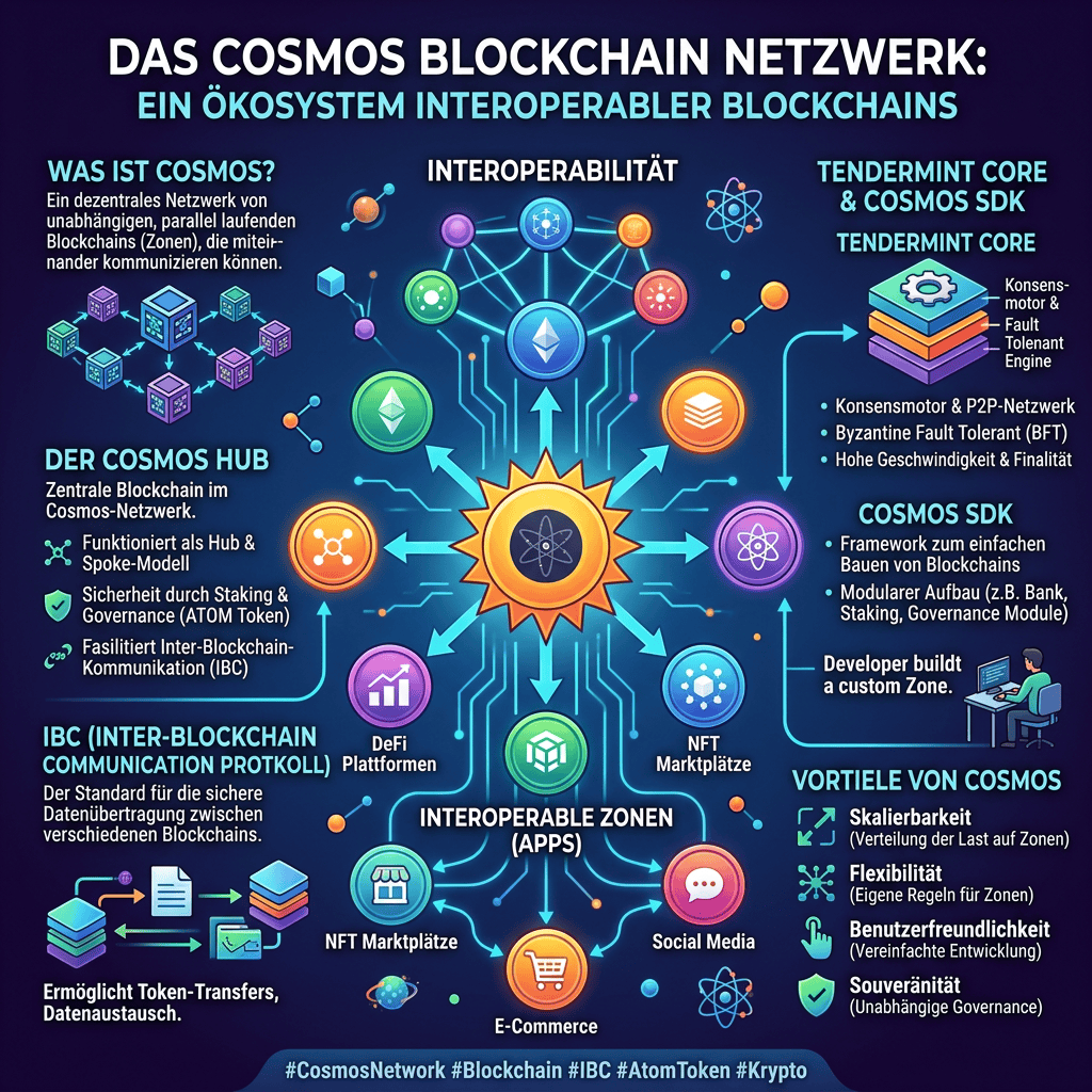 Was ist Cosmos (ATOM)? IBC, Technik und das komplette Ökosystem erklärt