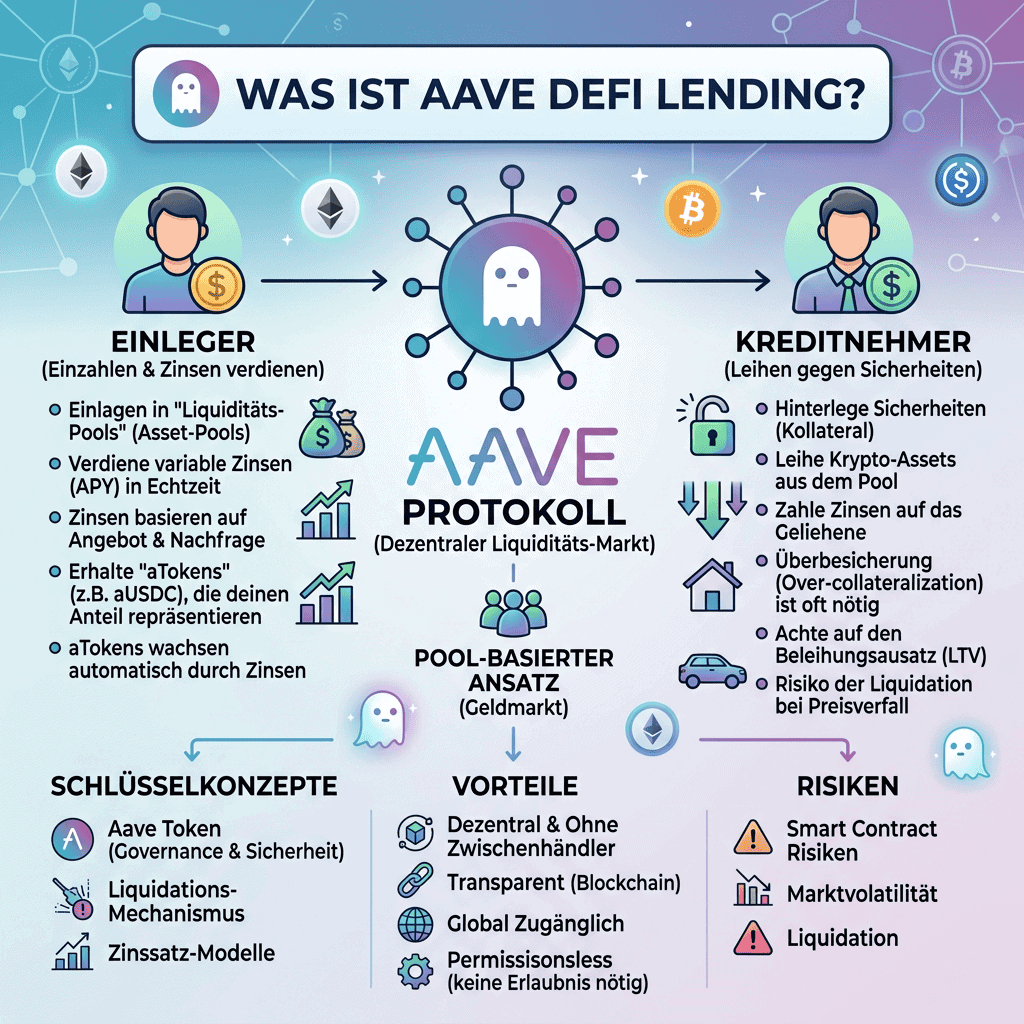 Was ist Aave (AAVE)? Das größte DeFi-Lending-Protokoll einfach erklärt