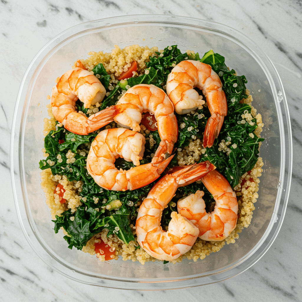 Garlic Shrimp with Quinoa and Kale | Meal Prep Carlsbad | MealsByLindsay.com