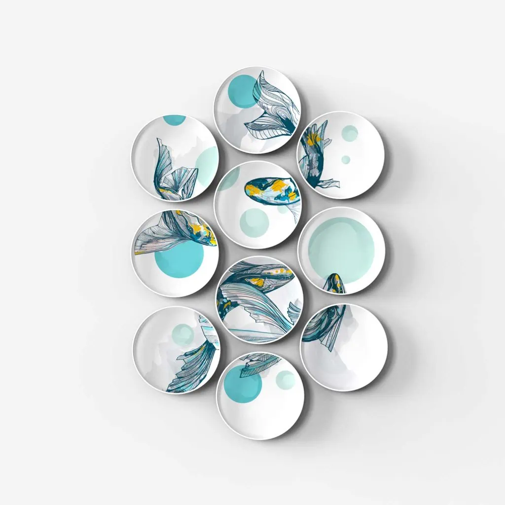 Koi Fish - Medium Aquamarine, 10 pcs