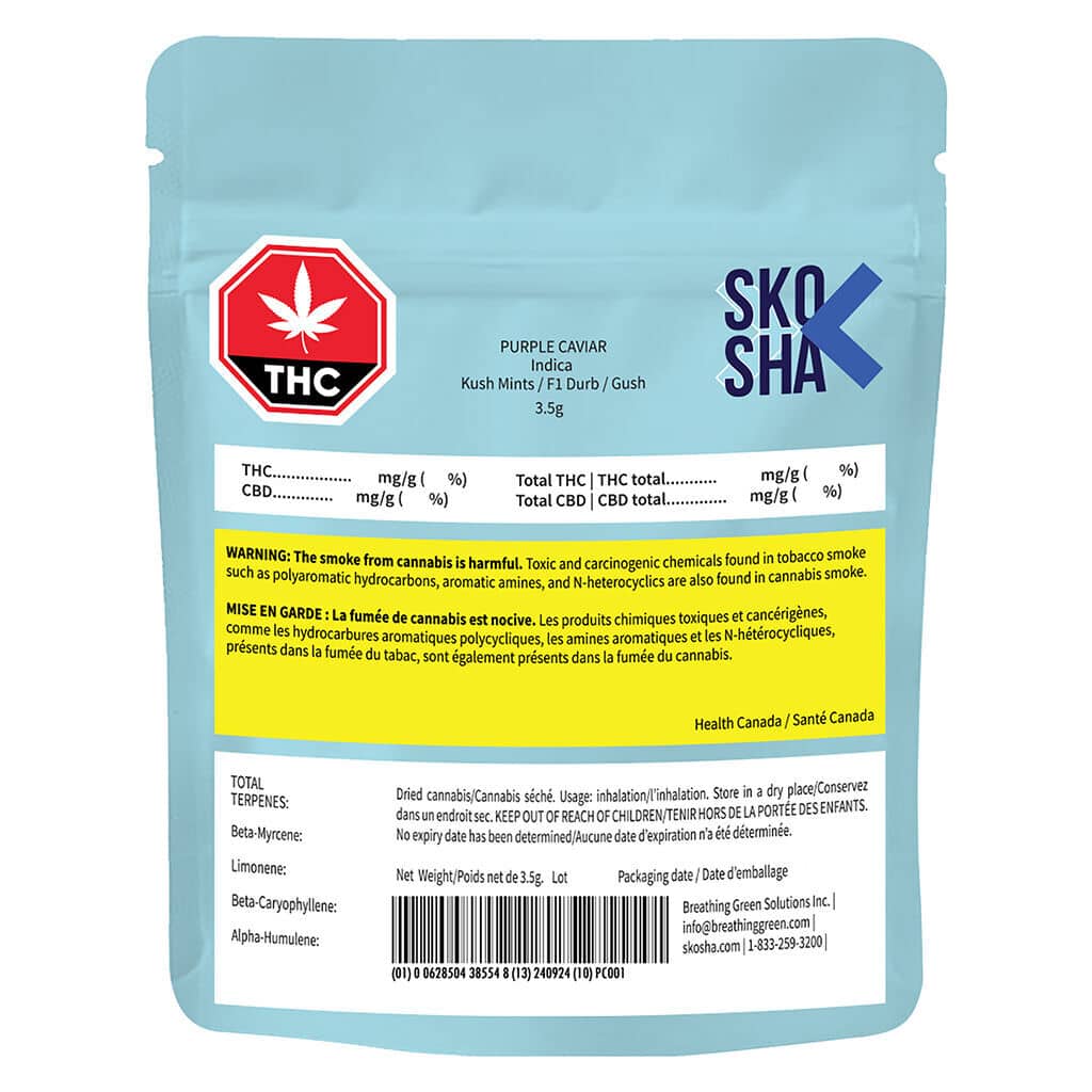 Skosha Purple Caviar 3.5g Montrose Cannabis