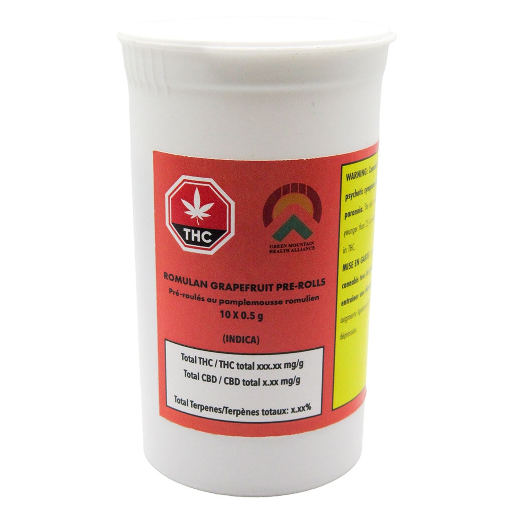 Romulan Grapefruit Pre-Rolls 10 Pack by Green Mountain