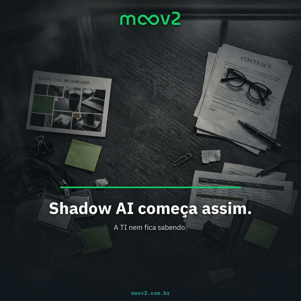 Shadow AI nascendo em diferentes áreas da empresa sem controle central da TI