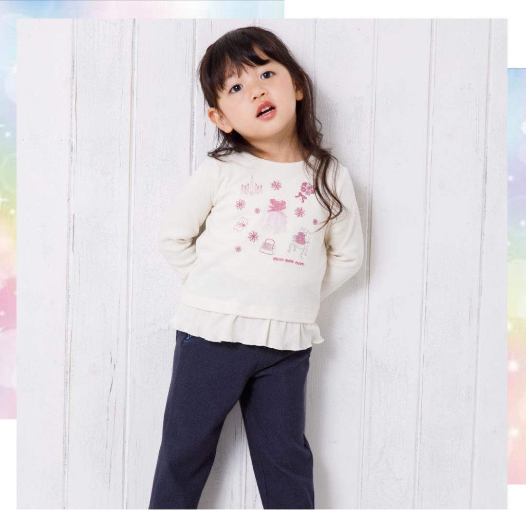綿100%ドレス&お花&小物モチーフ刺繍Tシャツ