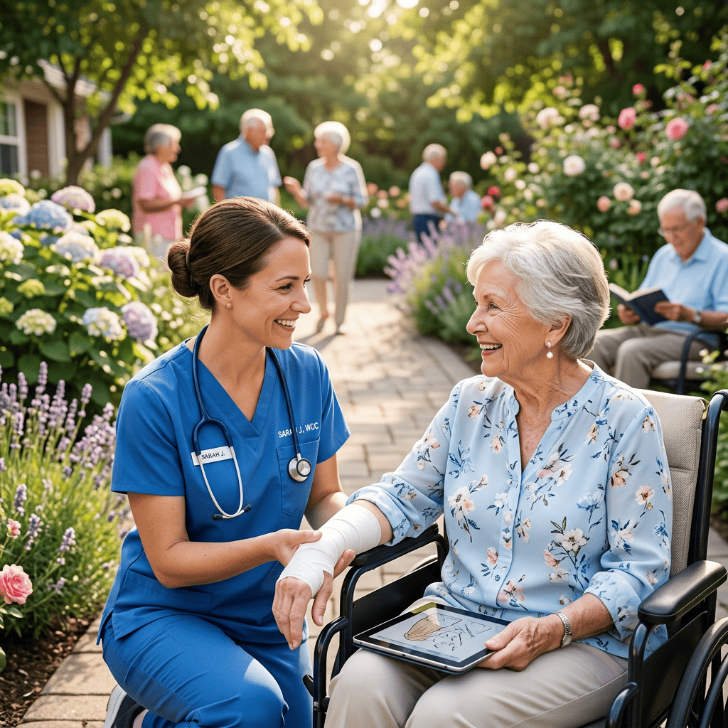 Mobile bedsore care visit at an assisted living facility in North Idaho